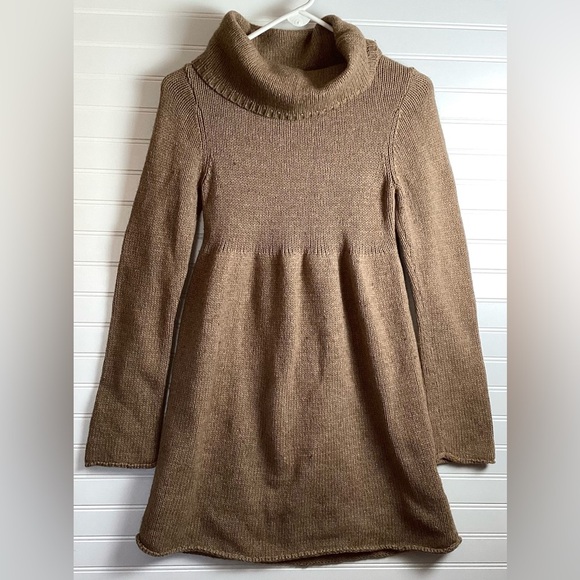 Vintage Old Navy Knee Length Wool Blend Sweater Mini  dress wide turtleneck Sz M - Picture 1 of 8